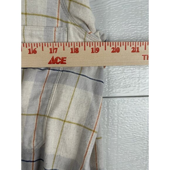 Everlane Shirt Womens 00 Button Up Cotton Yellow Beige Gray Plaid flannel - Picture 14 of 16